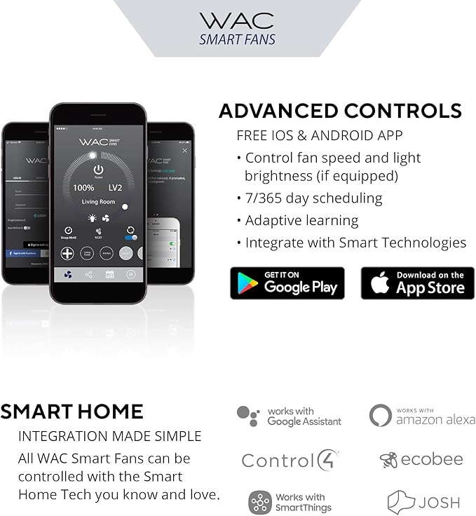 Rotary Indoor and Outdoor 5-Blade 65in Smart Home Ceiling Fan in Matte Black Soft Brass with 2700-3000-4000-5000K Selectable LED Light Kit and Remote Control works with iOS or Android WAC App
