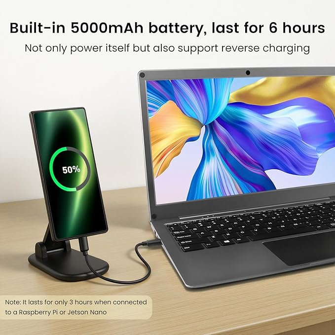 ELECROW Portable Monitor with Keyboard, 14 Inch Lapdock Display with Built-in Battery & RPi5 Adapter, 1080P FHD IPS USB C Computer Monitors Compatible with Raspberry Pi, PC, Phone, Mac, Game Console