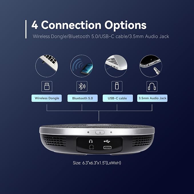 TONGVEO 4K Conference Room Camera System, AI Auto-Tracking PTZ Camera 5X Digital Zoom with Speakerphone Set 120° Wide-Angle USB3.0 for Zoom YouTube Teams OBS and More