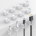 12Pack Cord Organizer [1s Lock] Spring Cable Holder Clips - Lamicall Desk Cord Management Clips, [Smooth Adjustable] Phone Charger Cable, Adhesive Wire Keeper for Nightstand Wall Car Office