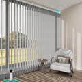 Blindify Motorized Sheer Vertical Blinds, Light Filtering Smart Rechargeable Vertical Window Blinds for Sliding Glass Door Customize(Linen Dark Gray)