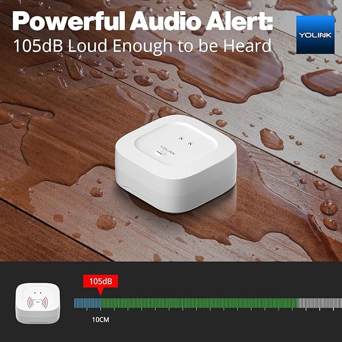 YoLink Smart Home Starter Kit: SpeakerHub & Water Leak Sensor 4 with 105dB Audio Alarm 2-Pack, SMS/Text, Email & Push Notifications, Freeze Warning, LoRa Up to 1/4 Mile Open-Air Range, w/Alexa, IFTTT