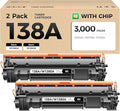 138A Toner Cartridge 2-Black with chip High Yield Replacement for HP 138A W1380A 138X W1380X Compatible with HP LaserJet Pro 3001dw 3001fdw MFP 3101fdw Printer Ink 3001dwe 3001fdwe 3101fdwe All-in-One