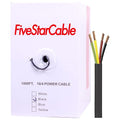 FiveStarCable 18/4 Gauge Low Voltage 4 Conductors Stranded Cable Wire - 1000 ft, 18 AWG, PVC Jacket - for Security Systems, Alarm, Audio, Control, Intercom, and Speaker Applications (Black, 18-4)