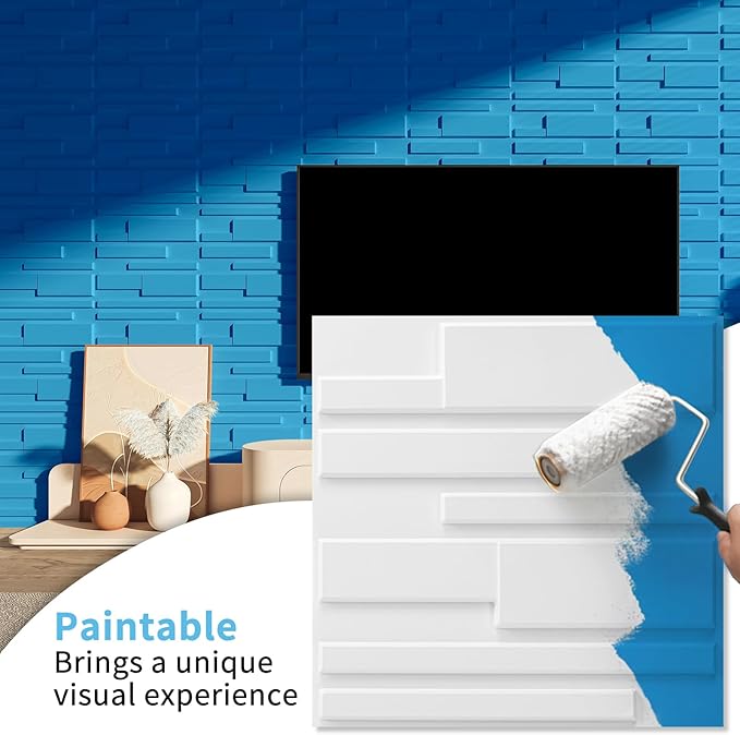 Art3d 100 Pack Decorative 3D Wall Panels, 97 Sq.Feet PVC Interior Wall Décor, 11.8"x11.8", White