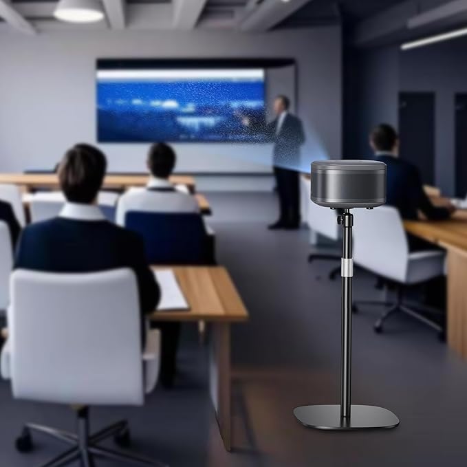Hocoder Projector Stand Floor Projector Mount Stand 1/4 Screw with Heavy Base, Adjustable Height 33"-50",Arbitrary Angle Adjustment, for Living Room, Courtyard, Bedroom
