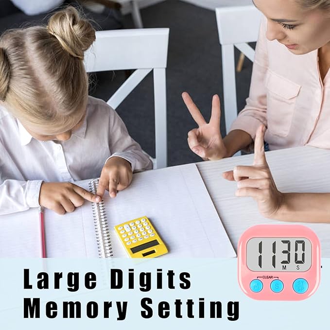 Classroom Timers for Teachers Kids Large Magnetic Digital Timer Teacher Supplies 24 Pack-Blue Pink
