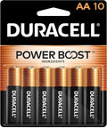 Duracell Coppertop AA Batteries with Power Boost Ingredients, 10 Count (Pack of 1) Double A Battery with Long-lasting Power, Alkaline AA Battery for Household and Office Devices