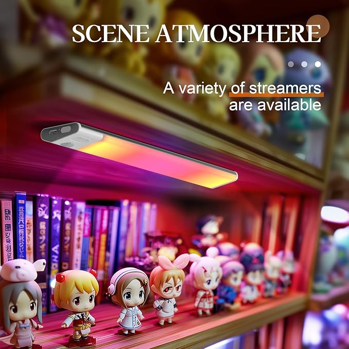 ZSYZDL Under Cabinet Lights, Motion Sensor Light Indoor,Motion Sensor Night Light,White LED Under Counter Fixture, 7-Color Ambient Lighting, Glow lamp,Auto On/Off,Wall Sconce for Bedroom,Staircase