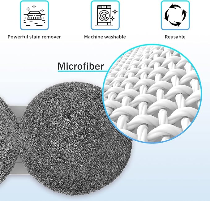 HIXZAP 10 Pieces Microfiber Replacement Pads for X1 Window Cleaners, Reusable, Machine Washable