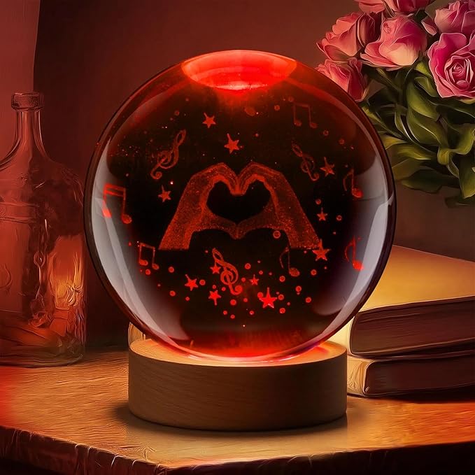 Kopesmsy 3D TayTay Crystal Ball Night Light,3.15 inch 3D K9 Crystal BallNight Light Room Decor, Funny Anniversary Christmas Gifts for Women, Girlfriends, Wives, Daughters