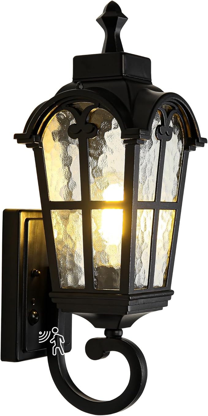 Kainozoic Motion Sensor Dawn to Dusk Outdoor Sensor Light Fixture Waterproof Porch Lights Anti-Rust Exterior Lighting Outdoor Wall Lantern Outside Wall Light for Patio Front Door Garden Garage