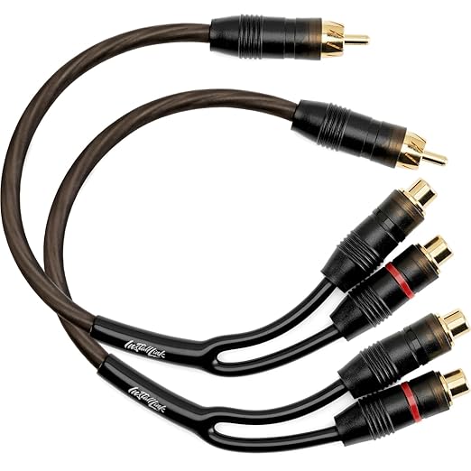 Install Link RCA Audio Cable for Subwoofer or Stereo Cable, Y Adapter 1-Male to 2-Female Splitter, 2pk