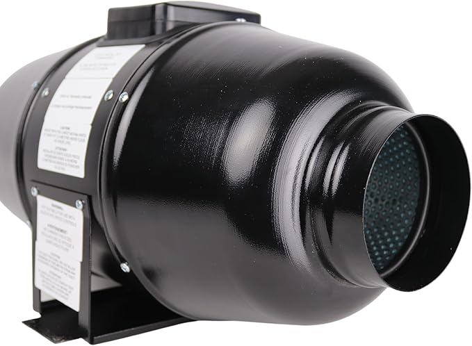VENTS-US TT Silent M 100 - Metal Mixed Flow Booster Fan for High Static Pressure Applications, up to 128 CFM - Booster Ventilation Fan for 4 Inch Duct