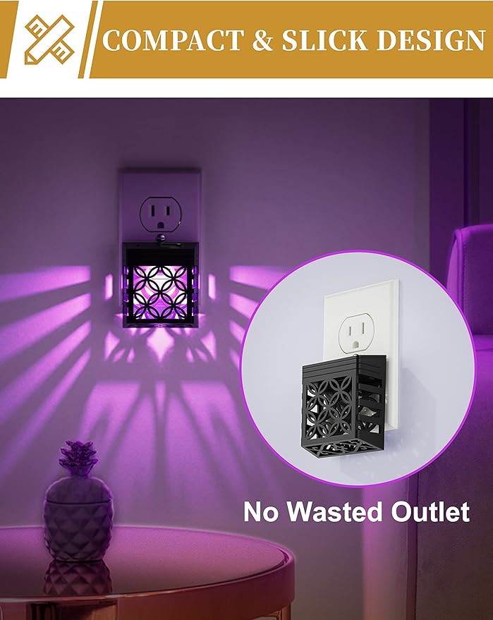 DORESshop Night Lights Plug Into Wall [4 Pack], LED Night Light with 8 Color RGB, Plug in Night Light, Dusk-to-Dawn, Home Décor, NightLight for Kids, Bathroom, Nursery, Kitchen, Basement