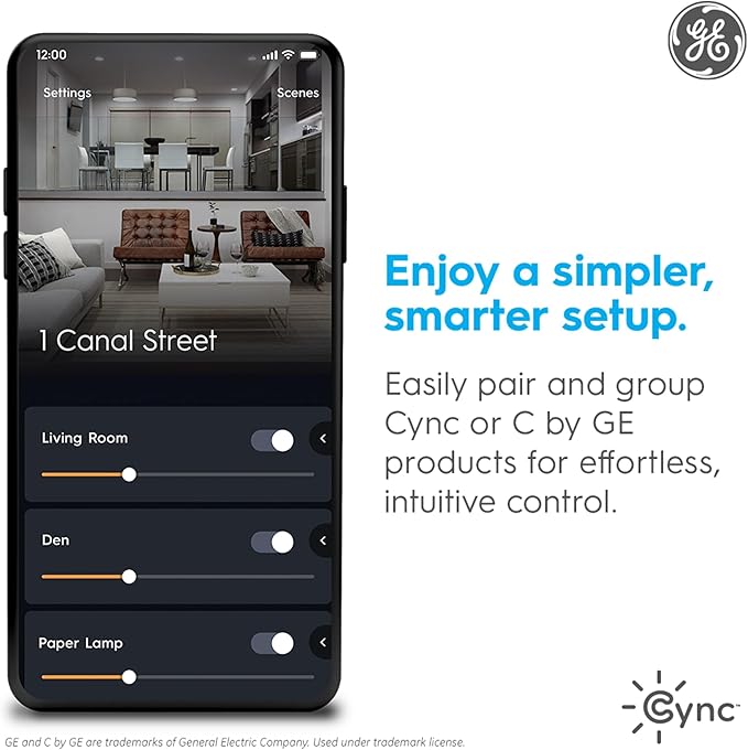 GE Cync Paddle Dimmer Smart Switch, Highly Customizable Dimmer Switch, Works with Alexa and Google Home, Matter Compatible, Easy to Install Smart Light Switch (1 Pack)