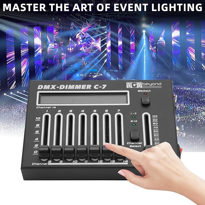 Ygybeyond DMX-C7Controller,14Channel, DMX512, Controller, Stage Lighting Equipment & Accessorie For Dj, Ktv, Large Concert, DMX Light Controller (14 channel DMX-C7)