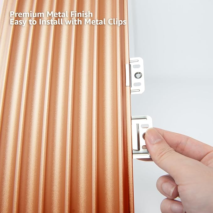 Art3dwallpanels Slat Wall Paneling, 104'' x 6.3'' Glossy Metal Finish WPC Soundproof 3D Wall Panels for Interior Wall Decor, 8 Pack Wavy Grain Panel Wall Slats, Glitter Gold