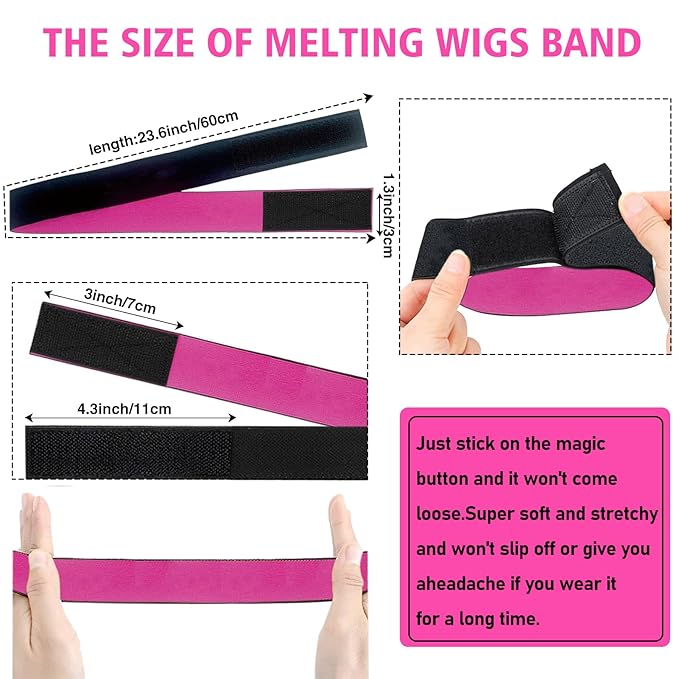 Goiple Edge Control Wax for Women Strong Hold Non-greasy Edge Smoother Strawberry Scent (4oz Edge Control Wax + Edge Brushes*2 + Pink Elastic Bands*2)