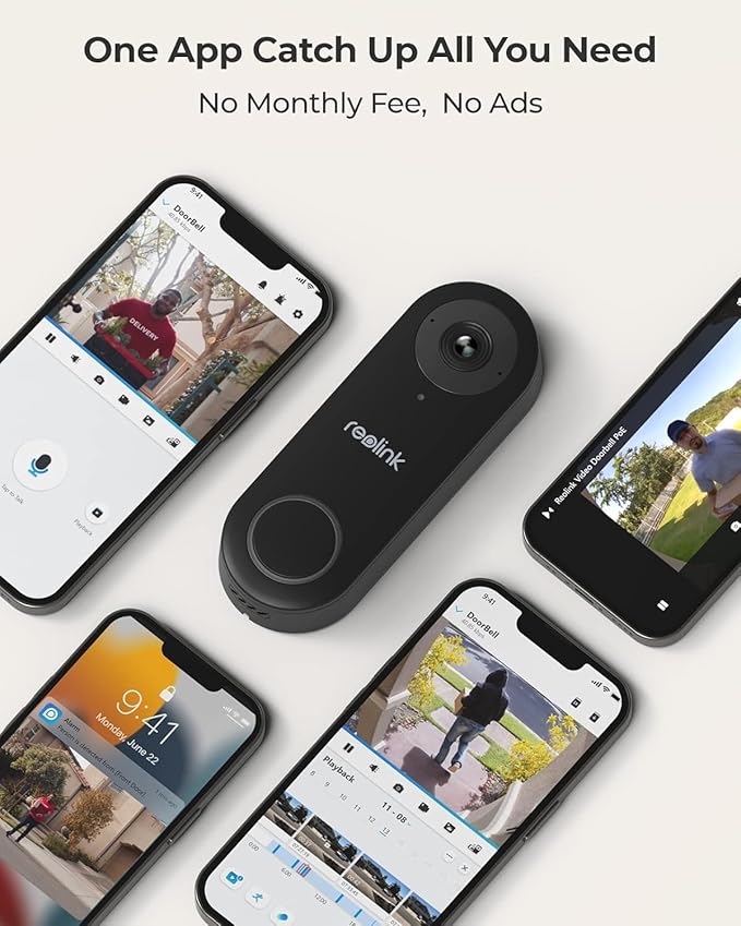 REOLINK Video Doorbell Camera with 256GB microSD Card Bundle, Wired Video Doorbell, 5Ghz/2.4Ghz WiFi, 256GB SD Card for Local Storage, Chime Included