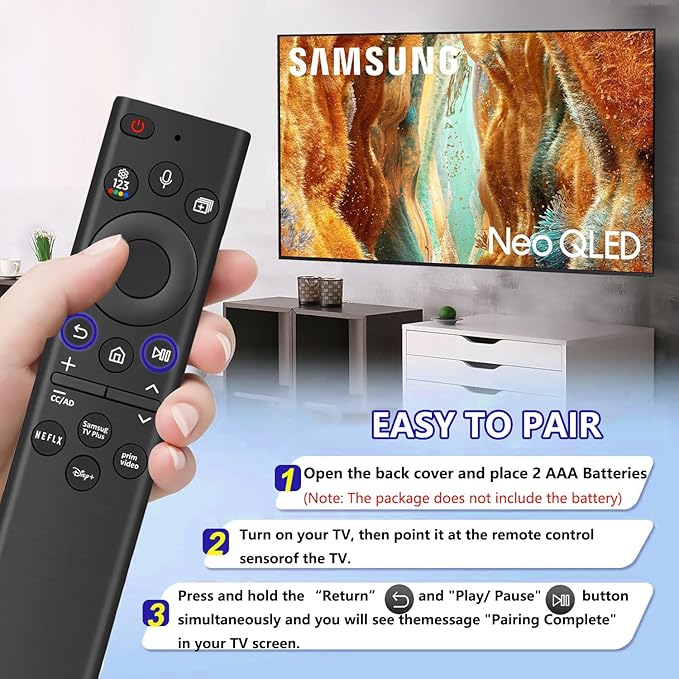 Voice Replacement Remote Control for All Samsung TV Curved Frame UHD QLED LED 4K 8K Smart TVs, with Voice Function