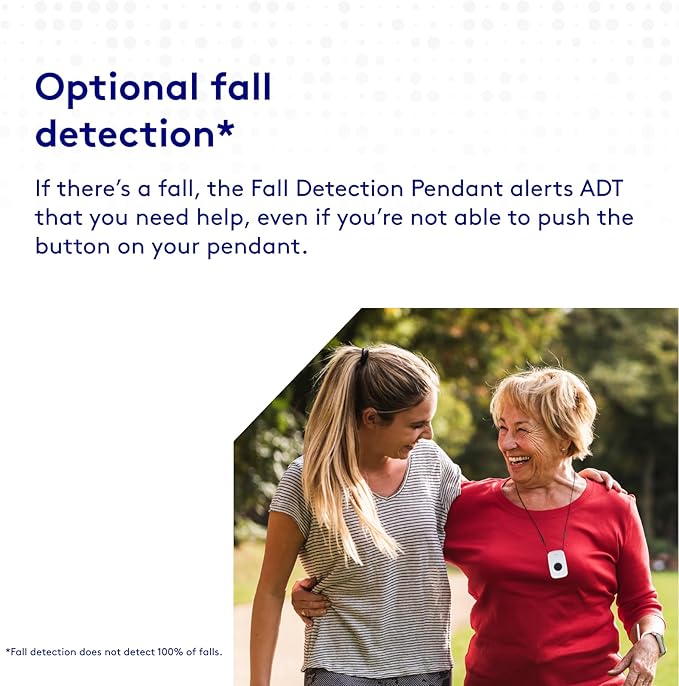 ADT - On-The-Go Mobile Medical Alert System for Seniors - GPS Capabilities, Included Waterproof Wearable Panic Button, 24/7 U.S. Based Monitoring (White Wristband)