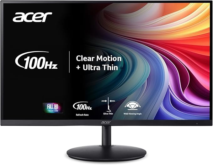 Acer SH322Q Hbih 31.5" Full HD (1920 x 1080) Ultra-Thin Gaming Office Monitor | Adaptive-Sync Support (FreeSync Compatible) | Up to 100Hz Refresh | 1ms (VRB) | Adjustable Stand | HDMI & VGA Ports