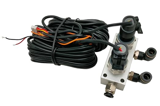 in Cab Dual Air Gauge Control Kit with Digital Paddle Switch for Air Pressure Sensor Control of Air Suspension Kit (Red)