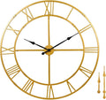 Ohweog Large Wall Clock for Living Room Decor – 32 Inch Silent Non-Ticking Modern Farmhouse Wall Clock, Oversized Decorative Metal Roman Numeral Clock