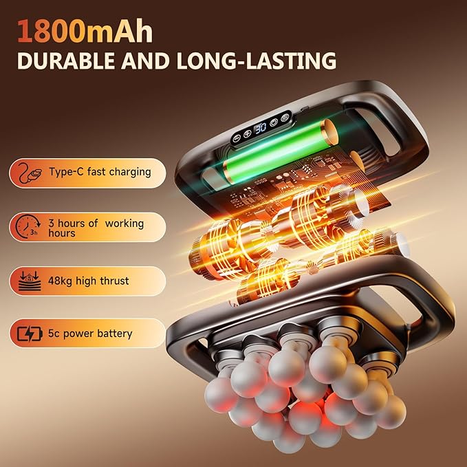 Fakosre Upgraded 16-Head Massage Gun, Deep Tissue Percussion Massager, Muscle Massage Gun for Back, Shoulders, Legs, Body Muscle Pain Relief, Gifts for Men and Women