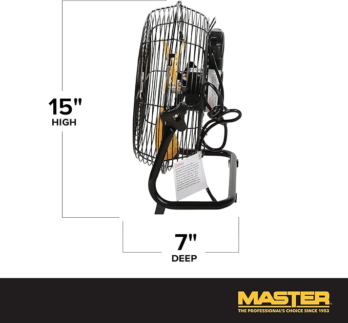 Master Professional 12 inch High Velocity Powerful Direct Drive Steel Floor Fan