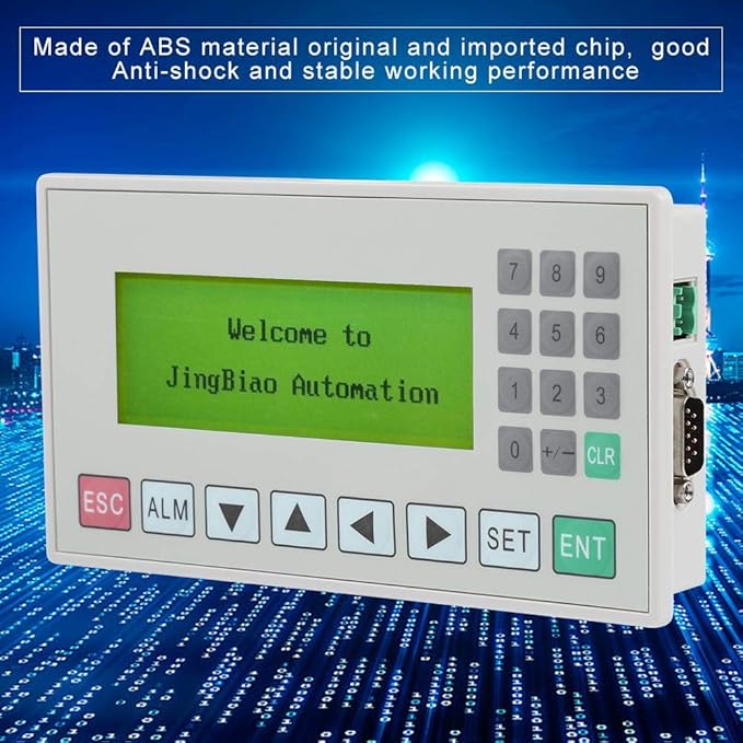 Jectse OP320-A Text Display,Small Man-Machine Interface 3.7 inches LCD Screen HMI Support S485/RS232 Intelligent Controller with Communication Port