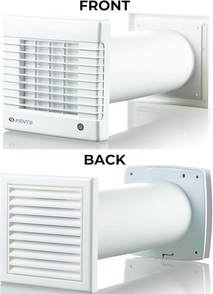 VENTS-US GK 125 MA - Easy to Install 5" Through The Wall Exhaust Fan with 102 CFM - Built to Remove Unpleasant Odors, Fumes, Moisture, and Airborne Pollutants