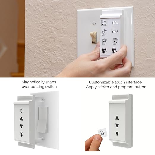 zunzunbee Slate Switch – Zigbee 3.0 Smart Wall Button Remote, Works with SmartThings, 8 Programmable Touch Buttons, Battery Powered, Includes Temperature Sensor