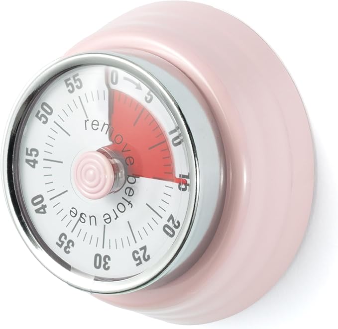 KwonfaiDelil 60-Minute Magnetic Visual Timer, Silent Operation and No Battery Needed, Time Management Tools for Kitchen, Homeschool Desk, Office Meetings & Home Learning Timer (Pink)