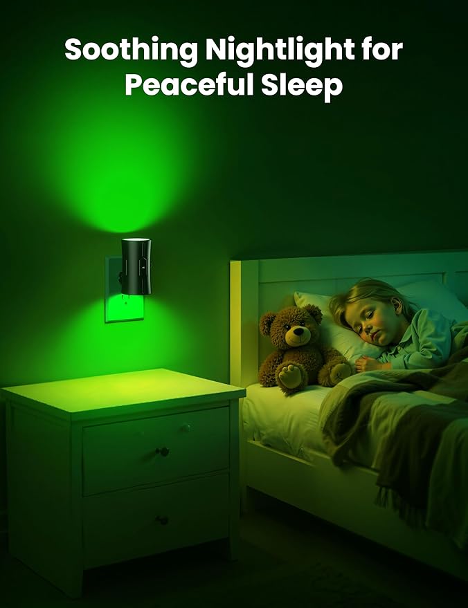 Sujeet LED Night Light, Night Lights Plug into Wall, Dusk to Dawn Sensor, 0-100LM Adjustable Brightness, Green Nightlight, Dimmable Night Light, Decorative for Holiday, Party Decor, 2 Pack