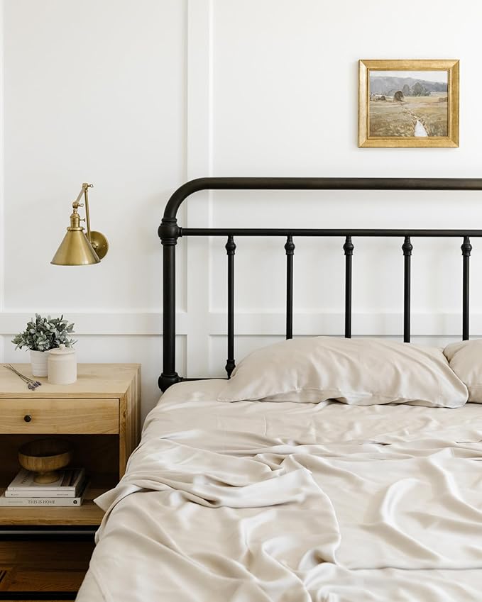 Cozy Earth Luxury Bed Sheet Set - 100% Viscose from Bamboo Fabric, Ultra-Soft & Breathable, Fits Regular & Deep Pocket Mattresses up to 20" - 4 Pieces California King Sheet Set Driftwood