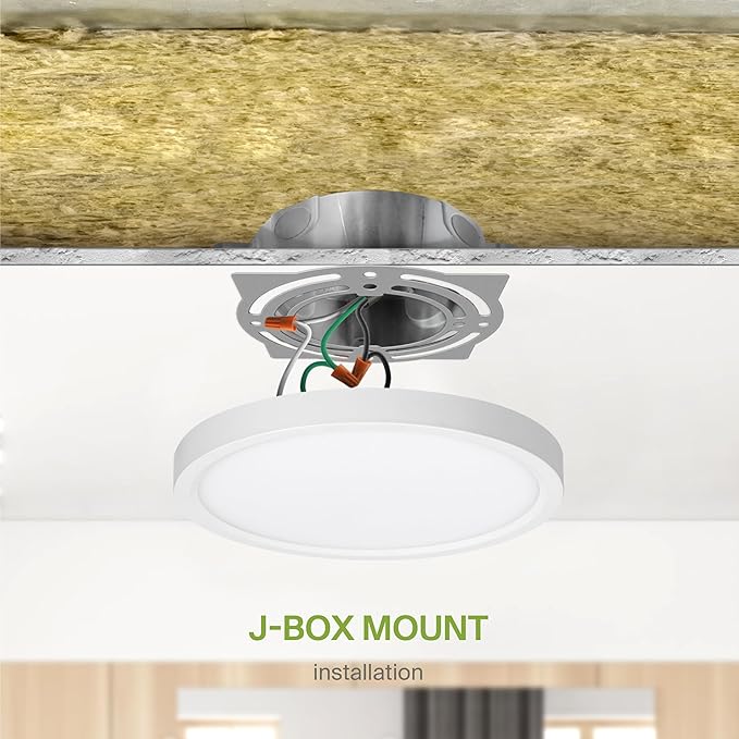 ASD LED 5" Round Flush Mount Ceiling Light Fixture, Low Profile Surface Lighting | 5CCT, Dimmable, Ultra-Thin, ETL Listed | 10W 700LM 2700-6000K 120V | Kitchen, Bedroom, Hallway Lamp | White, 6 Pack