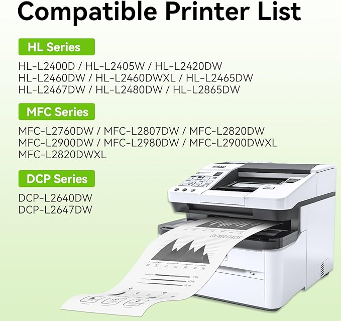 swiss toner Compatible TN830XL TN830 TN830 XL TN-830 TN-830XL Toner Cartridges Replacement for Brother DCP-L2640DW HL-L2460DW L2480DW MFC-L2820DW XL HL-L2405W HL-L2400D 2465DW Printer, 4 Pack Black
