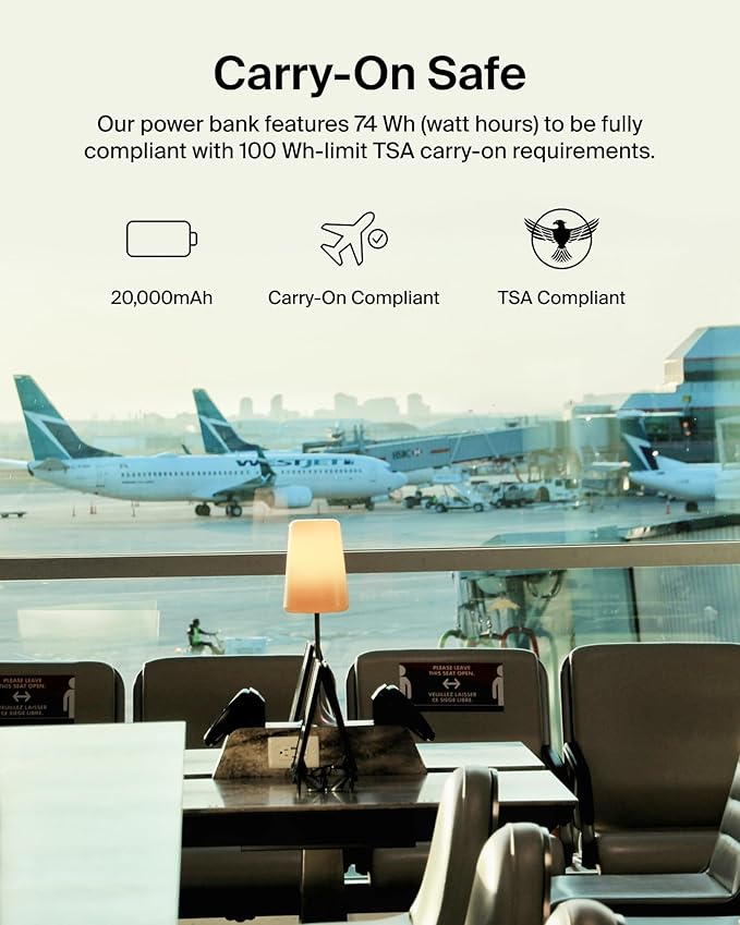 Belkin Portable Charger, Power Bank with Integrated Cable 20000 mAh 30W - Fast Charging USB C Power Delivery - iPhone 17, Air, Pro, Pro Max, iPad, AirPods, Apple Watch, Galaxy S25, & More - White