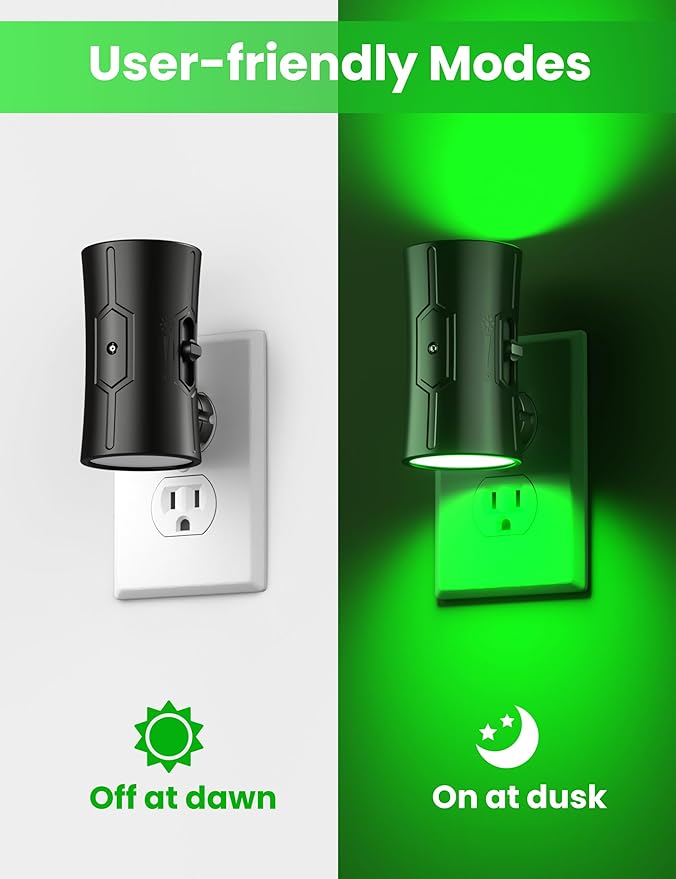 Sujeet LED Night Light, Night Lights Plug into Wall, Dusk to Dawn Sensor, 0-100LM Adjustable Brightness, Green Nightlight, Dimmable Night Light, Decorative for Holiday, Party Decor, 2 Pack