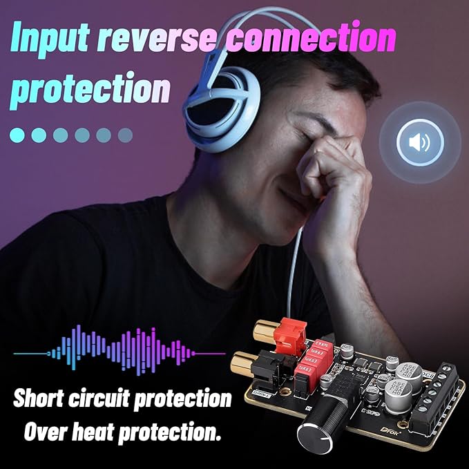 DROK 15W+15W 2.0 2pcs 12V Amplifier Board, Dual Channel Audio Amplifier Board PAM8620 DC 8-26V 24V Digital Stereo Amp Module Class D Mini Power DIY Amplify Circuit for Sound System Speaker