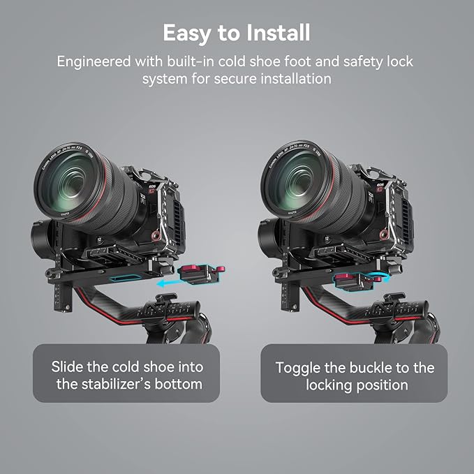 SMALLRIG Mini V Mount Battery Plate for DJI RS 3 / RS 3 Pro/RS 2 / RSC 2 Gimbals, Comes with V-Lock, Cold Shoe & 1/4"-20 Threaded Holes for V Mount Battery & NP-F Battery - 4189