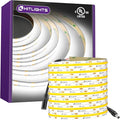 HitLights White COB LED Strip Lights 5000K, 12V Tape Light 16.4ft, 2640 LEDs, 426 lm/ft, CRI 90+, IP30, Premium High Density Lighting for Kitchen, Cabinets, Room, UL Listed(Power Source Not Included)