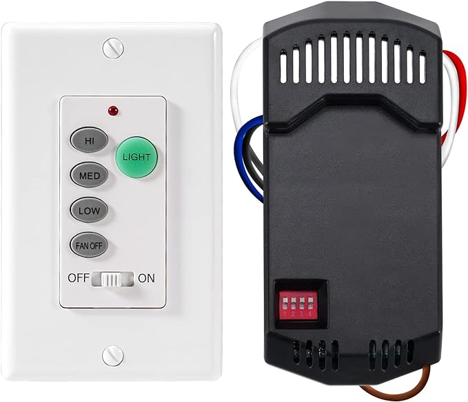Humpptom Universal Ceiling Fan Remote Control, Ceiling Fan Wall Switch UC9050T, UC9050T Ceiling Fan Wall Remote Control Compatible with Hampton Bay Harbor Breeze Hunter