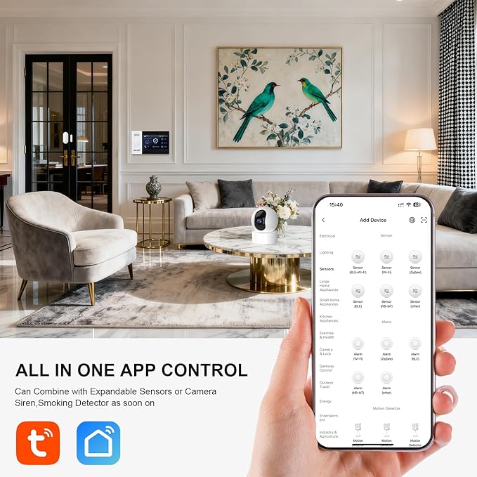 Wireless Alarm System,24 PCS Smart Home Security Systems with 4G SMS/Tuya App Instant Alerts,Motion Detector,Door Alarm Sensors,Remote for Home,Villa,Apartment,Kids Safety,No Monthly Fee