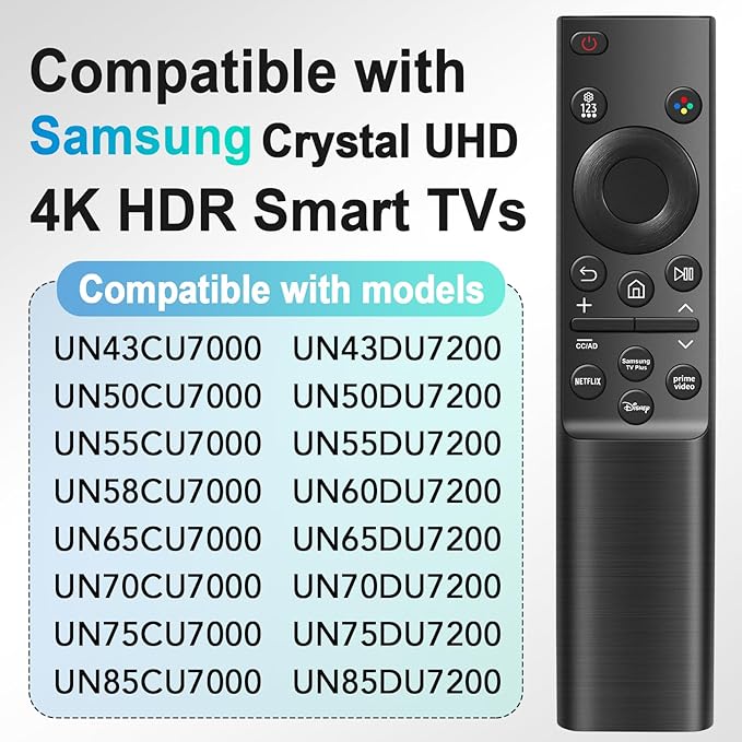 for Samsung Remote Replacement BN59-01388A Remote Control for S-amsung Crystal UHD TV Remote CU7000 DU7200 Series Smart TV,Also Replacement for Samsung TV Remote BN59-01457A BN59-01388H TM2240A
