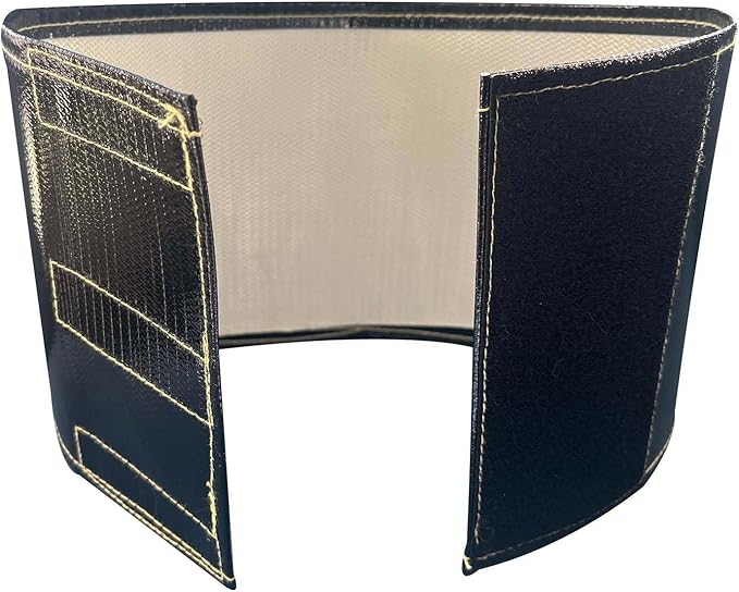 Xinhan (Silver,Black) Aluminum and Fiberglasss Heat Shielding Universal Starter Heat Shield 7 X 24in and 5.5 x 17in Wrap Self Attaching (Black, 7IN x 24IN)