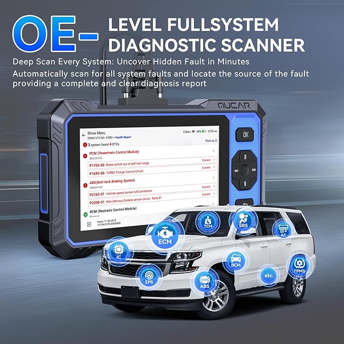 OBD2 Scanner, MUCAR 682 AI-Assisted Car Diagnostic Tool, Automotive Bidirectional Scan Tool, Full Systems Car Diagnostic Scanner, Scanner for Car with 20+ Reset, CAN FD & FCA SGW, Lifetime Update