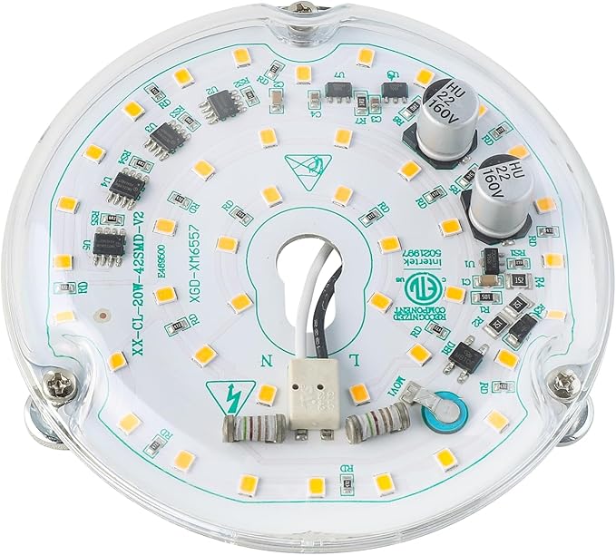 HAOLEDI 4'' 20W LED Ceiling Fan Light Retrofit Kit, Ceiling Light Replacement Module Board, White 5000K 2400LM, 120V, ETL CRI90